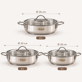 Akdeniz Elit Premium Braadpan | RVS 18/10 | Glazen Deksel