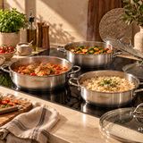 Akdeniz Elit Premium Braadpan | RVS 18/10 | Glazen Deksel