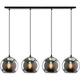Nova Glazen Hanglamp | 4-Lichts Luxe Rookglas