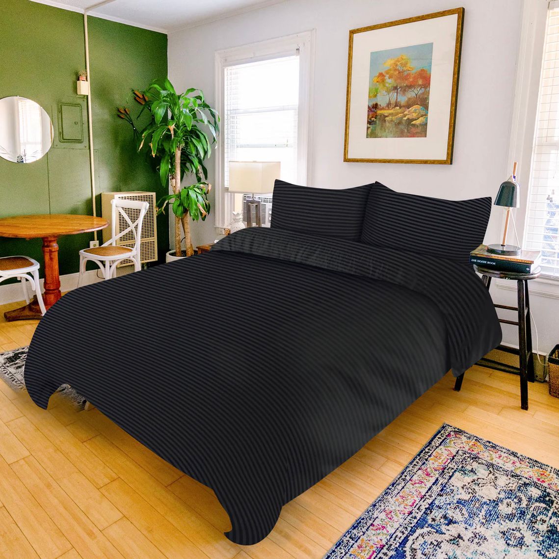 Zwarte Luxe Beddengoedset | 4-delig