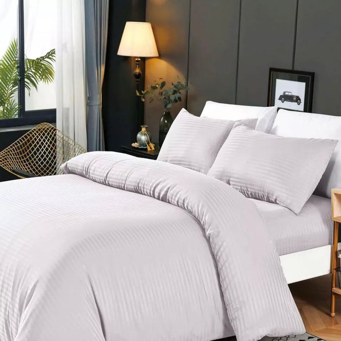 Lichtgrijze Luxe Beddengoedset | 4-delig