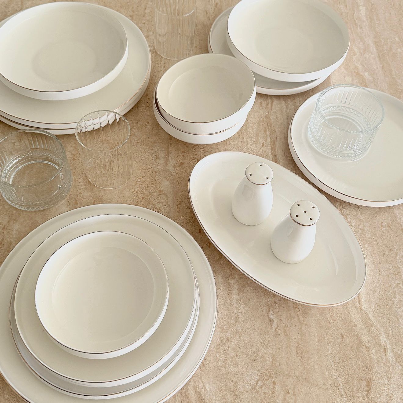 Golden Rim Porselein Serviesset | 27 - delig