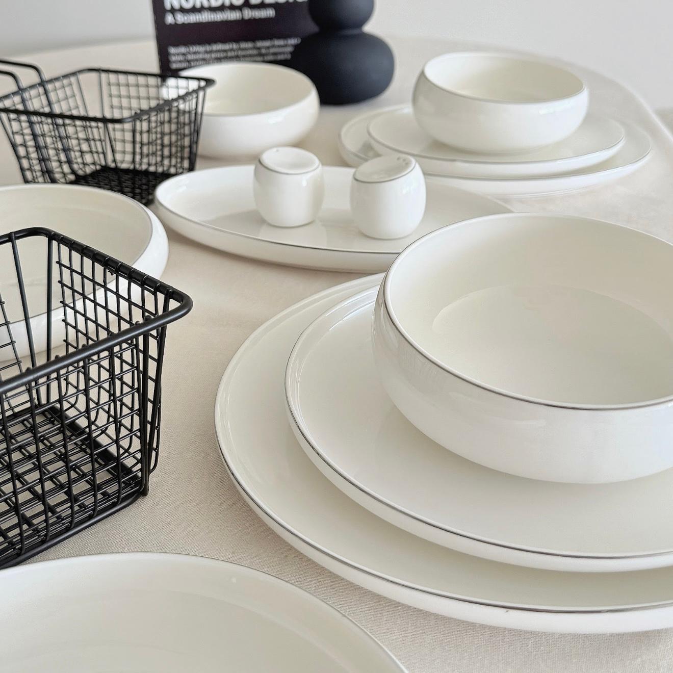 Silver Rim Porselein Serviesset | 27-delig