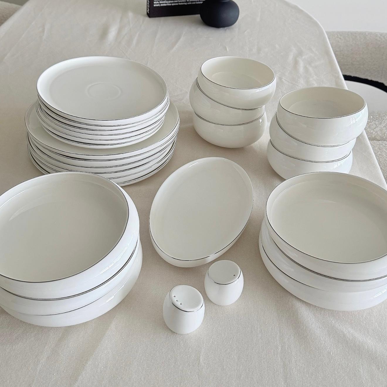 Silver Rim Porselein Serviesset | 27-delig