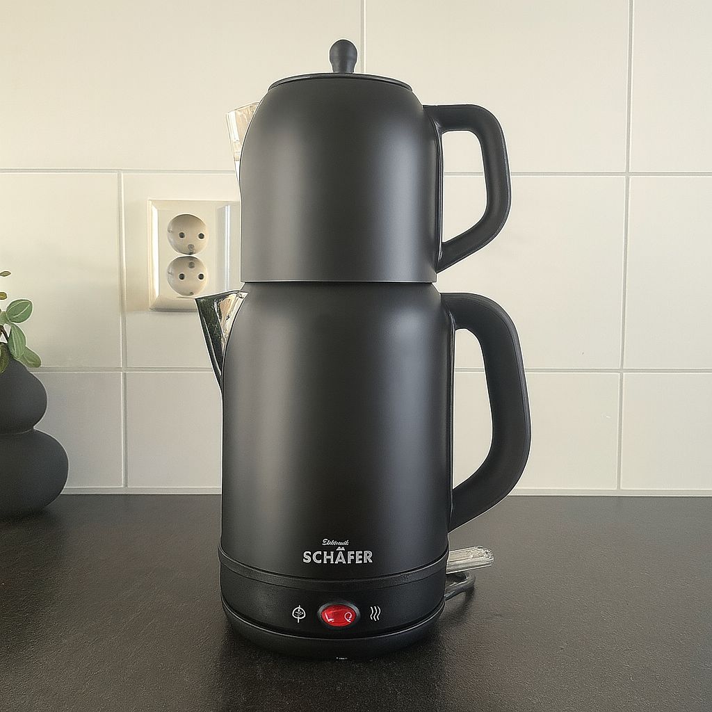 Schafer Elektrische Theemaker – Mat Zwart | 2-in-1