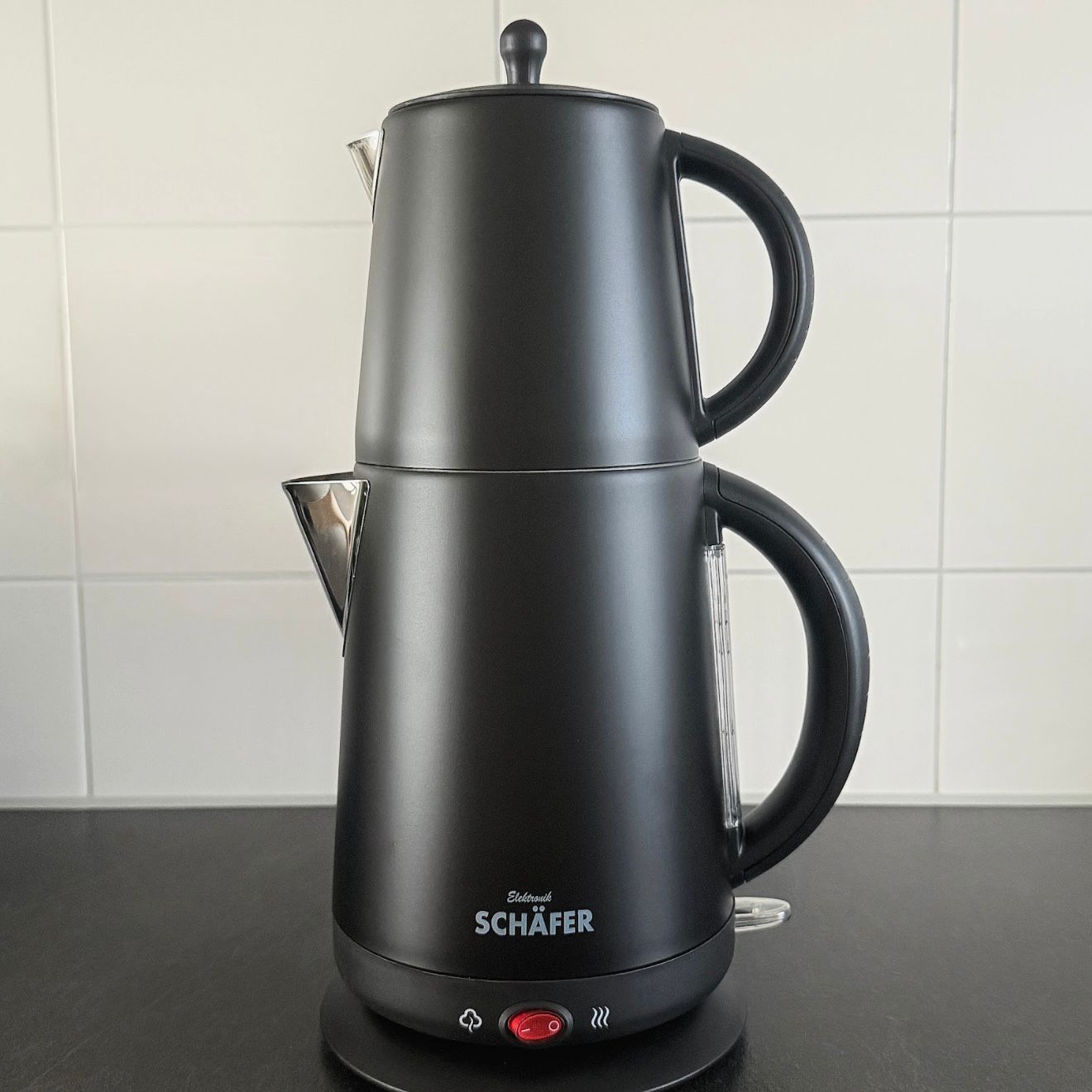 Schafer Elektrische Theemaker – Mat Zwart | 2-in-1