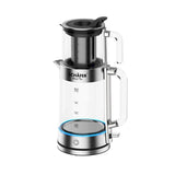 Schafer 2 in 1 glazen theemachine | silver | 2,0+0,8 liter