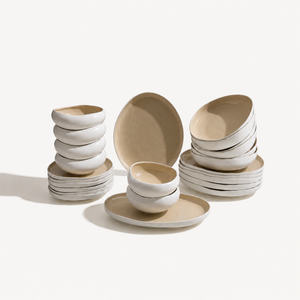 Serviesset 24-Delige - Wit/beige – Porselein Servies 6 persoons