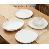 24-Delige Serviesset Wit – Porselein Servies voor 6 Personen – Modern Design