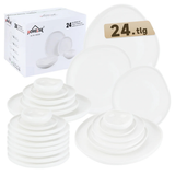 24-Delige Serviesset Wit – Porselein Servies voor 6 Personen – Modern Design