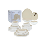 Serviesset 24-Delige - Wit/beige – Porselein Servies voor 6 Personen
