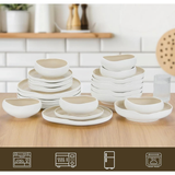 Serviesset 24-Delige - Wit/beige – Porselein Servies voor 6 Personen