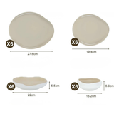 Serviesset 24-Delige - Wit/beige – Porselein Servies voor 6 Personen