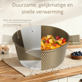 Homelux Luxe Inductie Kookpannenset 8-Delig – Champagnegoud