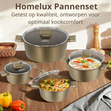 Homelux Luxe Inductie Kookpannenset 8-Delig – Champagnegoud
