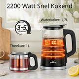 Homelux Digitale Glazen Waterkoker & Theemaker 1,7L