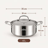 Hybride RVS honinggraat kookpannenset | 6-delig | 20, 24 & 26 cm