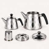 Vicalina Diamond 2-in-1 RVS Theepotset | Zilver