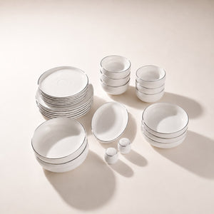 Silver Rim Porselein Serviesset | 27-delig