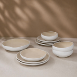 Serviesset 24-Delige - Wit/beige – Porselein Servies voor 6 Personen