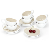 Homelux koffiekopjes set beige-wit | 12-delige set|120 ml