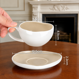 Homelux koffiekopjes set beige-wit | 12-delige set|120 ml