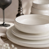 Silver Rim Porselein Serviesset | 27-delig