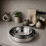 RVS Ovenschalen Set | 3-delig | Ø 26 32 36 cm | Inox Stainless Steel