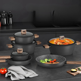 Homelux 10-delige Pannenset – Inductiegeschikt met Deksels en Antiaanbaklaag