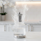 Schafer Kays Glazen Theepot Set | 1L - 2L | RVS Basis