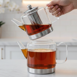 Schafer Kays Glazen Theepot Set | 1L - 2L | RVS Basis