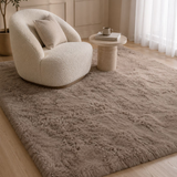 Hoogpolig Fluffy Vloerkleed Taupe - Zacht Shaggy Tapijt