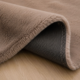 Hoogpolig Fluffy Vloerkleed Taupe - Zacht Shaggy Tapijt