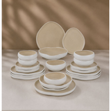 Serviesset 24-Delige - Wit/beige – Porselein Servies voor 6 Personen