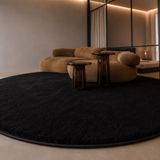 Rond Hoogpolig Vloerkleed Zwart| Ultra Zacht Shaggy Tapijt Fluffy